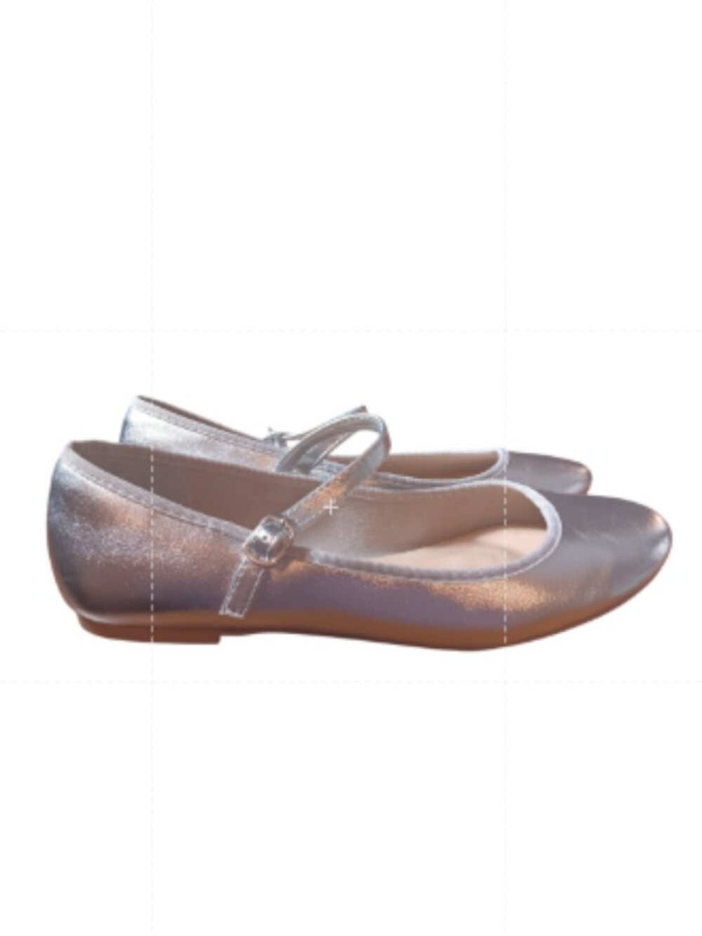 Madden Girl Steve Madden Peonie Silver Mary Jane Ballet Flats sz 8.5